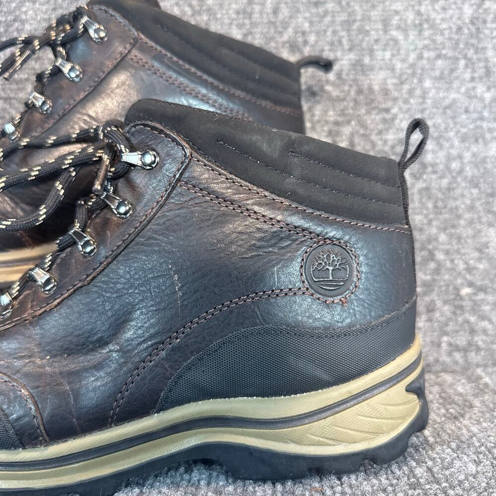 Timberland Waterproof Leather Hiking Work Boots Dark Brown Mens Size 6.5 M Lug - Picture 6 of 11